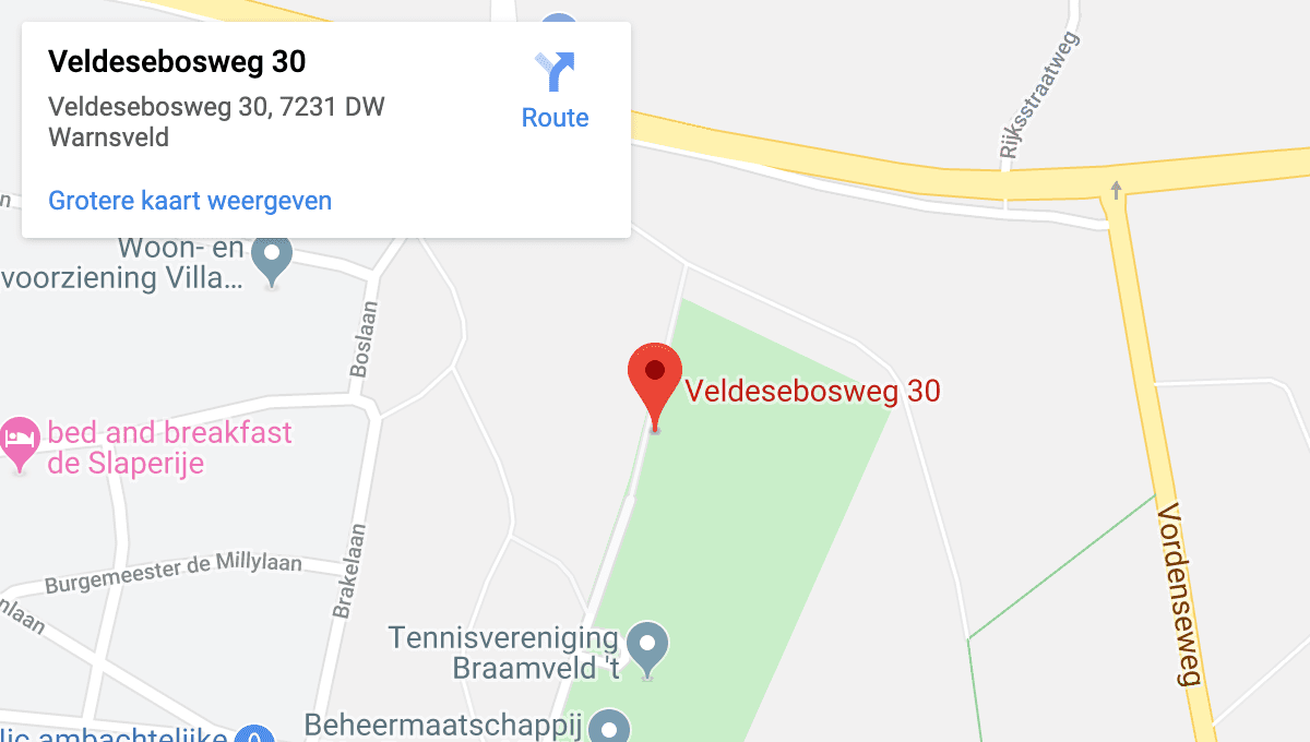 Warnsveldse Boys op Google Maps